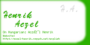 henrik aczel business card